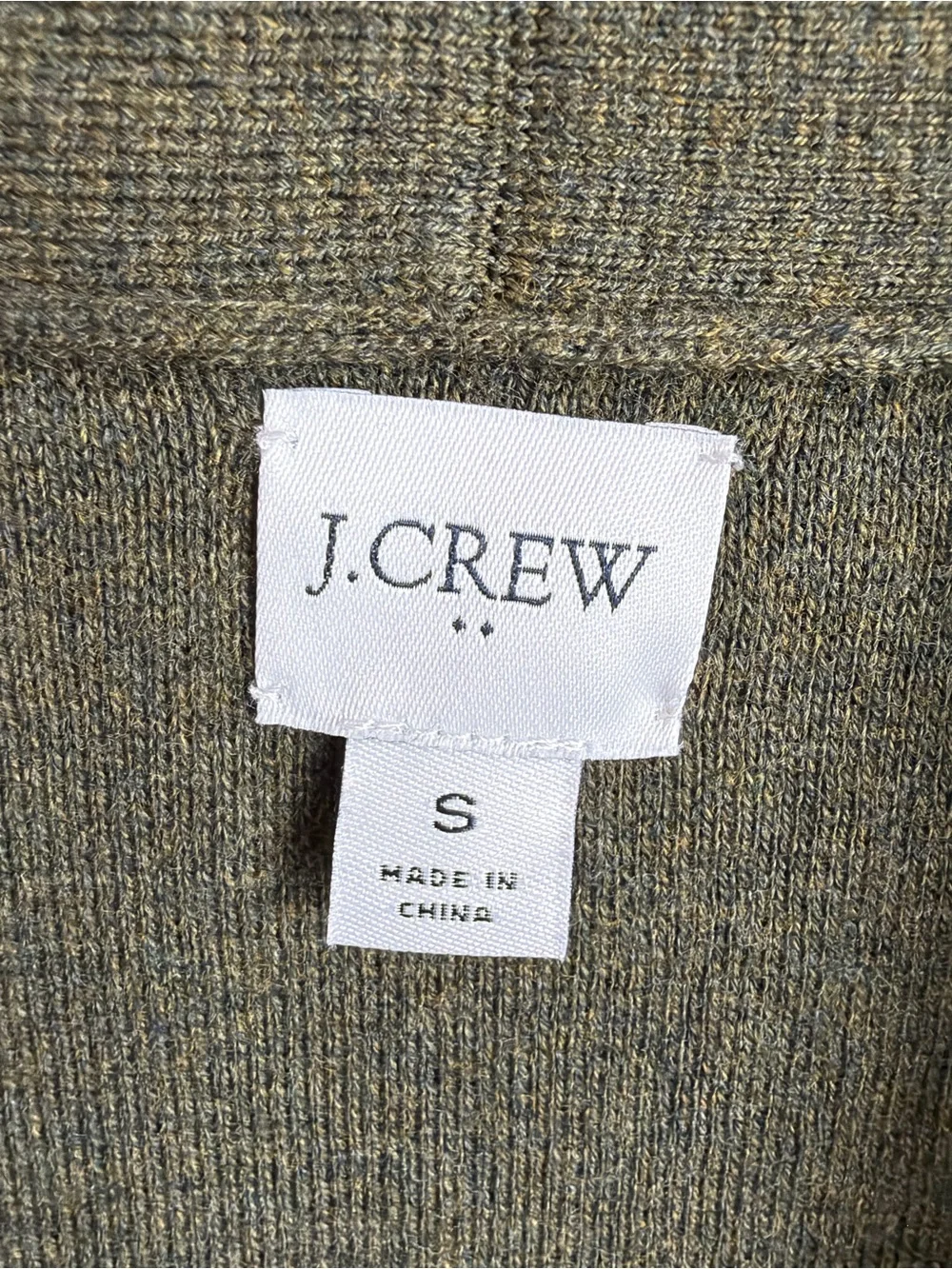 J.Crew Factory Chelsea Sweater Blazer S Academic Green Cotton Open Front Pockets